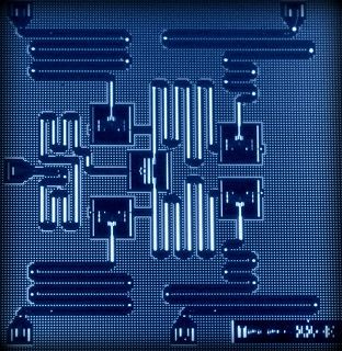 The layout of IBM’s five superconducting quantum bit device
