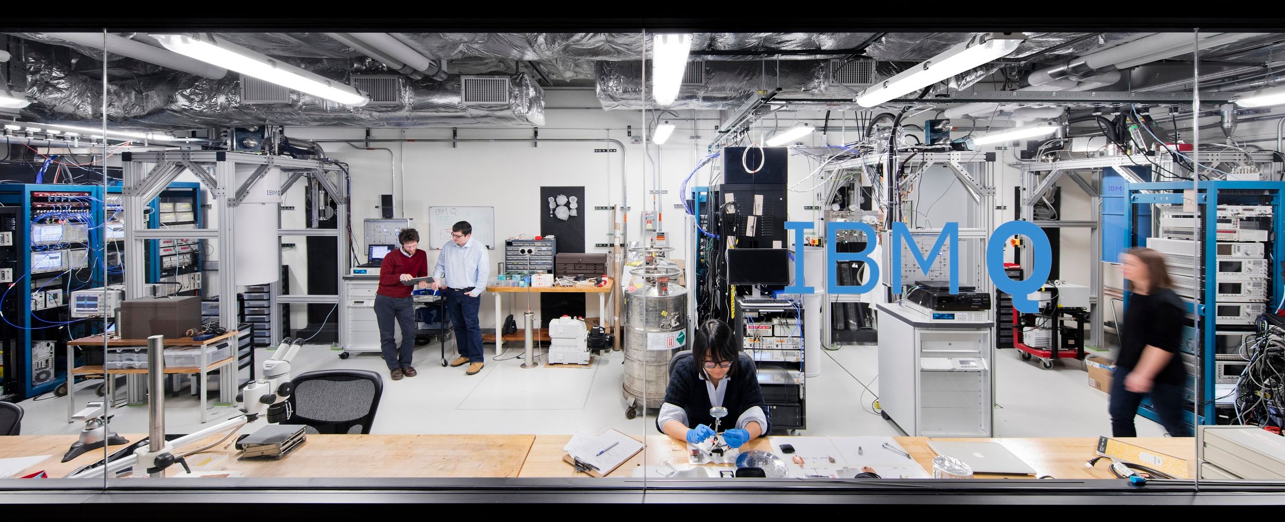 A glimpse inside the IBM Quantum Lab circa 2017. (Credit: Connie Zhou for IBM) IBMQ_01_blue-2017.jpg