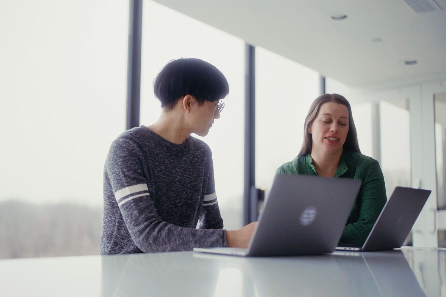 L-R: IBM Quantum scientists Drs. Youngseok Kim, Sarah Sheldon at the IBM Thomas J Watson Research Center in Yorktown Heights, New York.