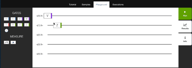 Dragging and dropping gates in the original IBM Quantum Experience Circuit Composer circa 2016. moving-gates_2016.gif