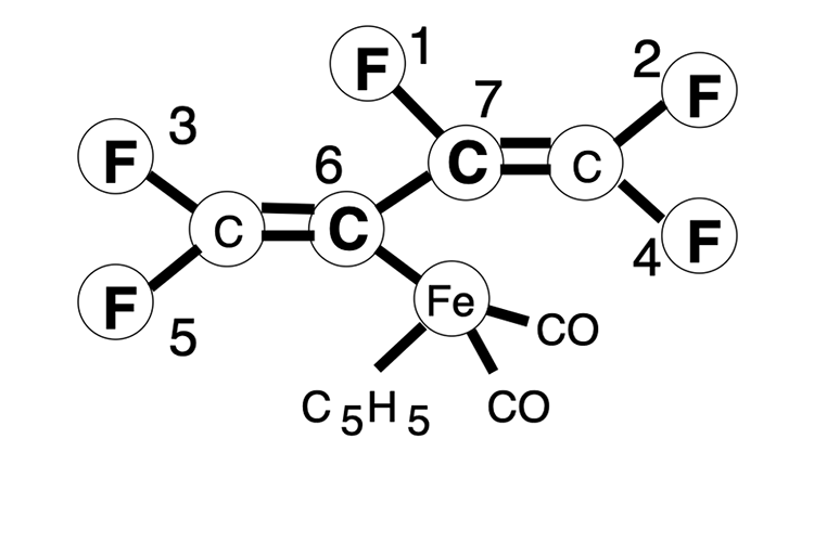 perfluorobutadienyl iron complex molecule