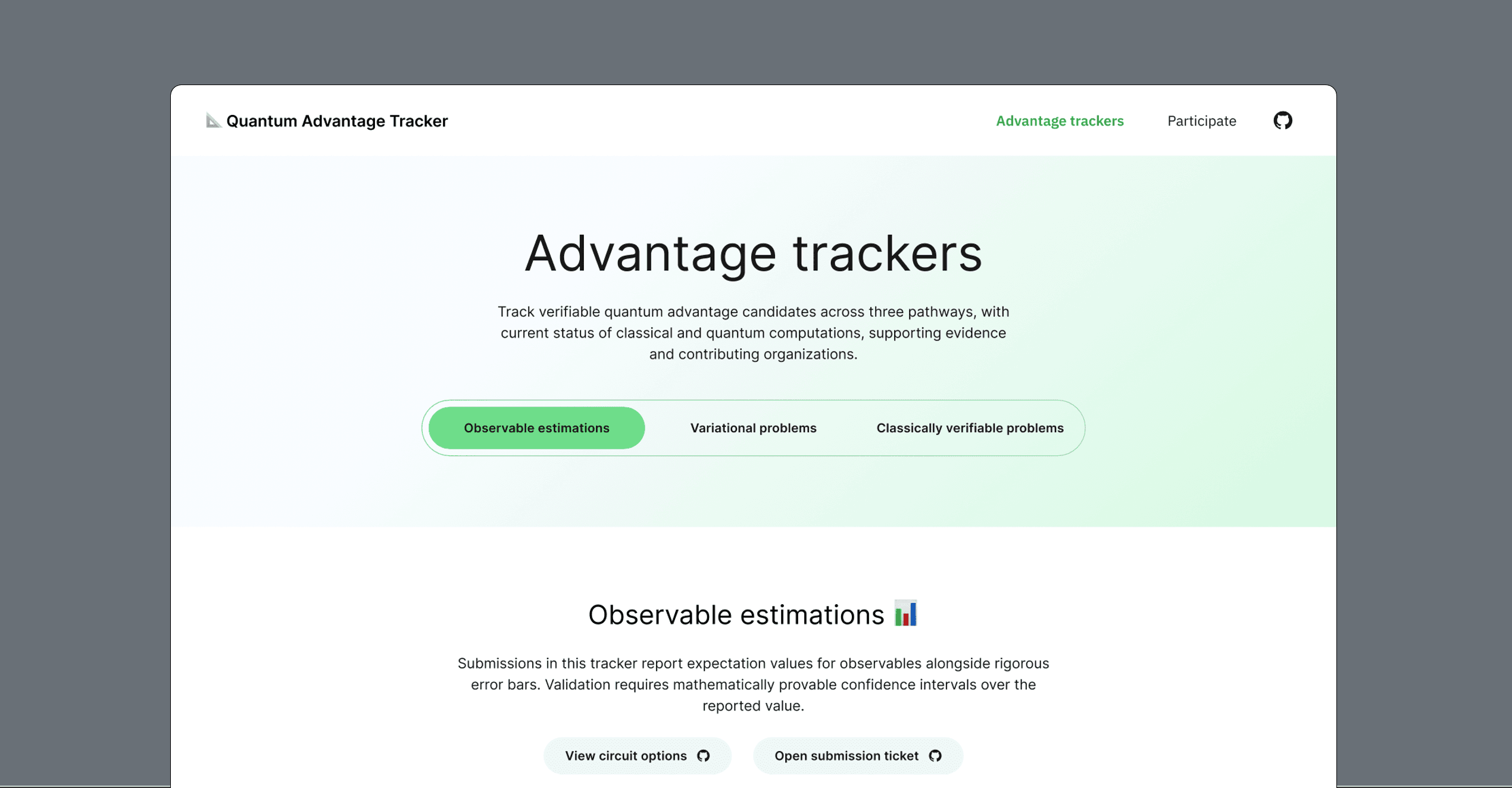 New Quantum Advantage Tracker invites users to monitor and evaluate demonstrations of quantum advantage. qat.png